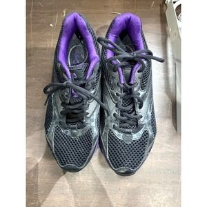 Ryka Women Walking Shoes Black Purple Mesh Lace Up Sneakers K24142WBUV Size 7